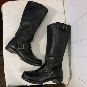 Tall Frye Veronica Slouch in Black Leather Size 7